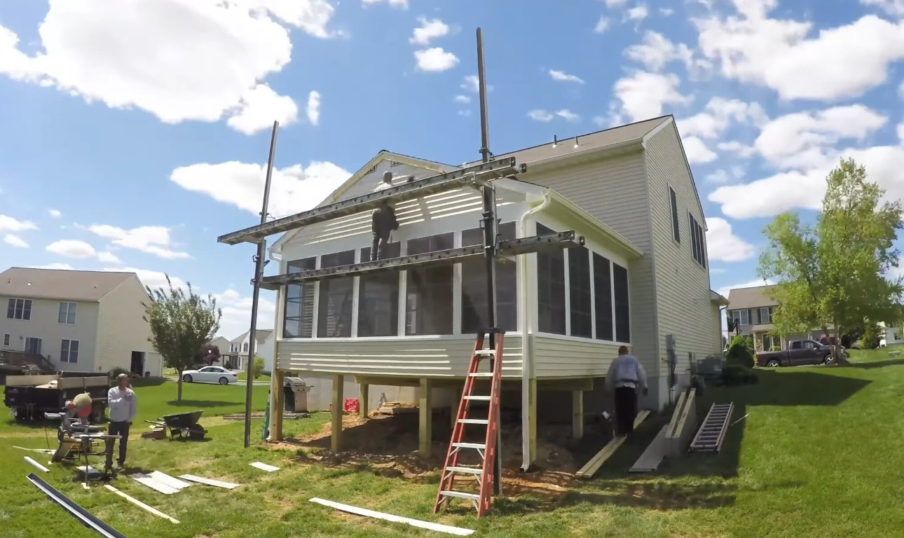Professional sunroom installation crew working in Clearwater, FL